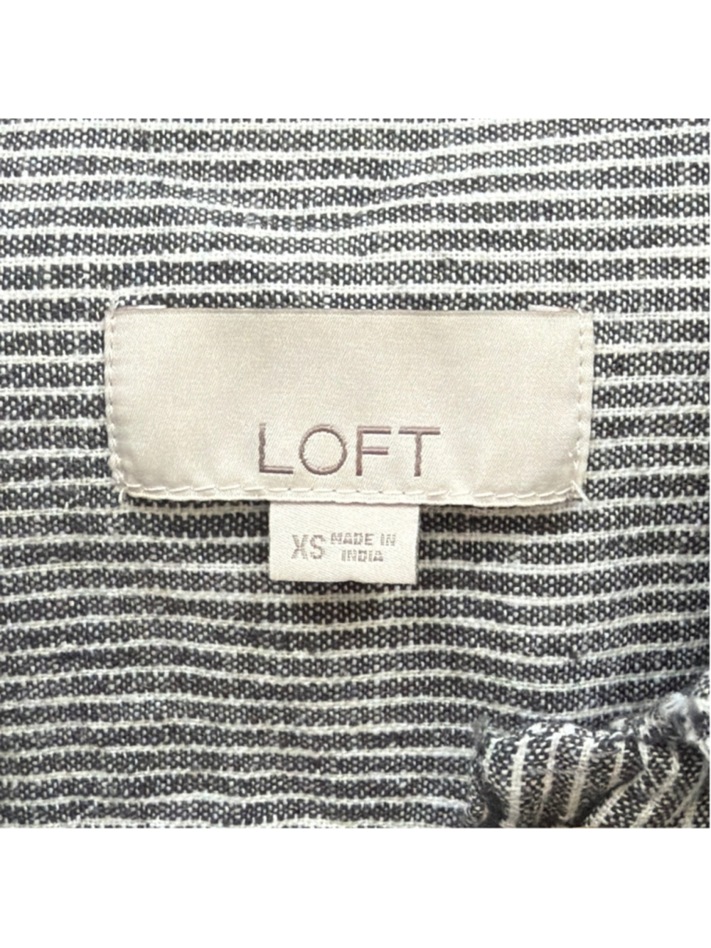 Loft Chambray Gray White Striped Women’s Blazer Jacket Sz XS! - Picture 4 of 7